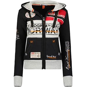 Geographical Norway Flyer Lady - Women's Hooded Sweatshirt Pockets - Women's Sweatshirt Casual Long Sleeve Pullover Warm - Hoodie Jacket Sports Tops, black, XXL