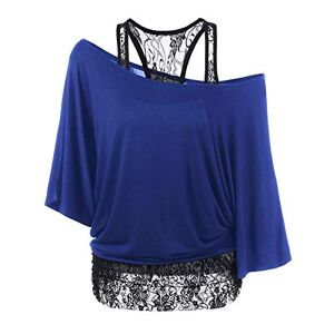 Janly Clearance Sale Ladies Blouse, Women Plus Size Lace Loose Casual Long Sleeve Tops Blouse Shirt, for St Patrick's Day Easter (Blue-5XL)