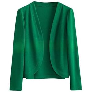 LIUYUYOUGO Summer Cardigan, Women Bolero Shrugs Summer Long Sleeve Cropped Cardigan Open Front Elegant Plain Shrug Jacket Ladies Lightweight Jacket Knit Cover-Up Tops With Butterfly Brooch Green M