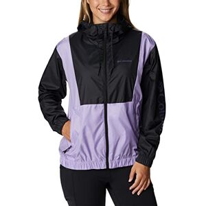 Columbia Women's Lily Basin Jacket Lightweight Windbreaker Jacket, Black x Frosted Purple, Size XS