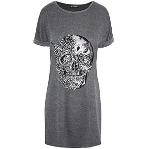 Fashion Star Womens Blood Hands Halloween Tunic T-Shirt Dress Scary Skull Charcoal Plus Size (UK 16/18)