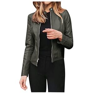 CHAOEN Women's Faux Leather Jackets Plus Size PU Moto Motorcycle Classic Biker Jacket Zip Up Short Outwear Ladies Casual Fashion Coat