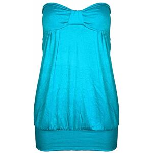 Kaz Ladies Tops Plus Size Bandeau Boobtube Front Knot Sleeveless Strapless Tops Summer Shirts Casual Tops For Women UK Tube Tops For Women Working Formal Tops Turquoise 20-22