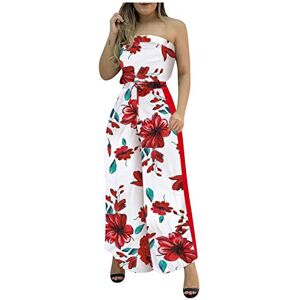 Janly Clearance Sale Women Jumpsuits, Women Fashion Halter Backless Slit Leg Floral Print Jumpsuit for Summer Holiday