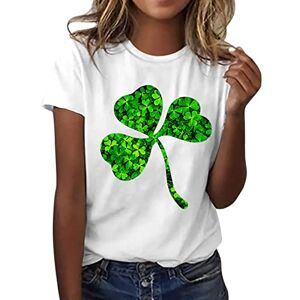 Generic St Patricks Day Outfits St Patricks Day T Shirt Women'S Leprechaun Costume Clover T-Shirts Summer Causal Personalized Lightweight Short Sleeve Lucky Shamrock Lucky Green Tops Paddy'S Day Irish Outfits