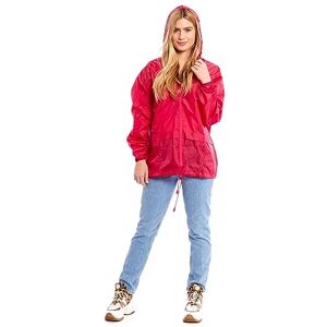 look now Unisex Mens Womens Raincoat Ladies Shower Rain Kagoul Parka Hooded Jacket Coat (as8, alpha, m, regular, regular, Kagoul - Plain Cherry Red)