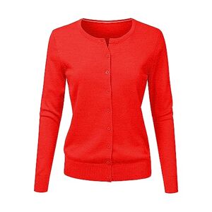 Halloween Costumes For Women Scary Cocila Women's Fall Long Cardigans Women's Round Neck Cardigan Knitted Long Sleeved Large Yards Loose Solid Color Short Sweater Jacket Cardigan Comfy Leopard Cardigans for Women (Red, XL)