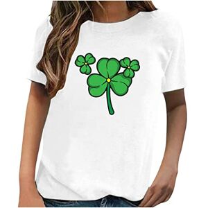 Amhomely Big Promotion AMhomely Women's St Patrick's Day T-Shirt Sale Clearance Women's Hedging Casual Short Sleeve Printing T Shirt Top 033 Ladies Ireland Irish Clover Tank Tops Casual Top UK