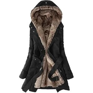 AMhomely Classic Duffle Coat Woolen Fleece Women Faux Fur Hood Outdoor Baggy Cardigan Jackets Down Jackets Breathable Thicked Winter Warm Peacoats Longline 2023 Winter Oufits