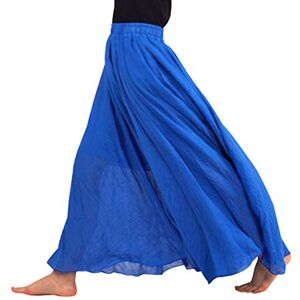 FEOYA Women's Bohemian Style Cotton Linen Long Maxi Skirt A-Line Elastic Waist Multiple Colour