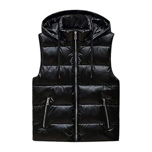 Liebeimmer Women's Quilted Puffer Vest Stand Collar Lightweight Zip Vest Warm Winter Padded Gilet Sleeveless Hooded Down Jacket, UK Size Shipping 7 Days Black