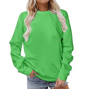Clearance Sale Tops 0810c66973 Oversized Sweatshirt Women Jumpers Long Sleeve Tops Crew Neck Tops Tunic Tops Uniform Hoodies Casual Shirts Color Pullover Tops Plain Top Green Comfy Soft Work Holiday