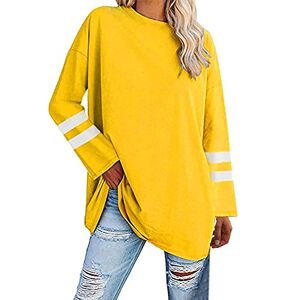 Womens Oversized Baseball Tshirts Oversized Long/Short Sleeve Baseball Tshirts for Women Crewneck Plain Tunic T Shirts Solid Color Loose Fit Tops Ladies Cotton Baggy Comfy Tops for Summer/Autumn