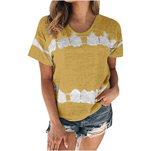 Summer Tops For Women Uk Plus Size Tops for Women Short Sleeve Shirts Summer Casual Tees Tops Tie-dye Printed T-Shirt Blouse Crew Neck Casual Tops Summer Basic Tops Loose Fit Casual Oversized T Shirts