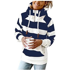 BUKINIE Womens Oversized Hoodie Shirt Quarter Zip Turtleneck Color Block Pullover Hooded Long Sleeve Sweatshirt Tops Outwear C-Blue