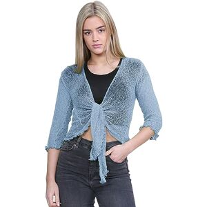 Hamishkane&#174; Women's Cardigans, Double Fine Knit Bali Tie Up Shrug for Women - Perfect Stretchy Cropped Cardigan for Layering Over Summer Dresses & Tops Sky Blue