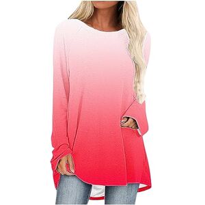 Warehouse Clearance Bargains Sale Uk Womens Clothes Sale Clearance Black Friday & Cyber Monday Deals Prime Deals Women's Long Sleeve Tunic Tops Casual Plus Size Round Neck Longline Lounge Shirts Trendy Gradient Printed Blouses Shirts Elegant Sweatshirt Ov