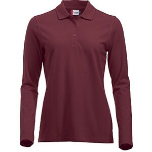 Ladies Classic Pure Cotton Long Sleeve Polo Shirt. Modern fit, 11 Vibrant Colours, XS-2XL (M, Burgundy)