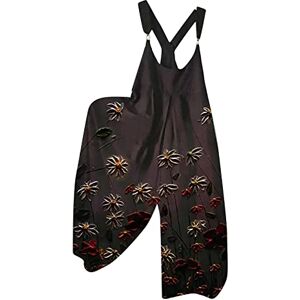 Zmtgen Harem Jumuit, Shapewear Bodysuit Festival Clothes For Women Playsuits Women's Plus Size Fashion Printed Loose Casual Strap Back Wide Leg Jumuit Uk Ladies Jumuits 10 Jump (XL, Rm02-Dark Purple)