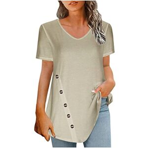 Summer Tops For Women Uk 0426b358 Tunic Tops for Women UK Plus Size Blouses Y2K Shirts Summer Tops Size 18 Button Down Plain V Neck Asymmetrical Hem Short Sleeve Top Shirts Elegant Causal T-Shirt Tops Khaki Union Jack T Shirt