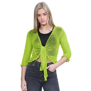 Hamishkane&#174; Women's Cardigans, Double Fine Knit Bali Tie Up Shrug for Women - Perfect Stretchy Cropped Cardigan for Layering Over Summer Dresses & Tops Lime
