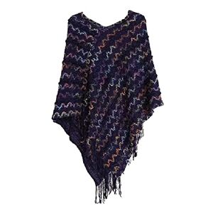 Generic Women Tassel Splice Poncho With Tassels Knitted Shawl Scarf Fringed Wraps Pashminas Sweater Pullover Cape Gifts For Women Sweater Tassel Hem Shawl Wrap Cloak Large Plaid Shawl