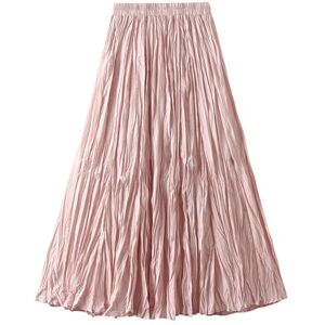 GerRit Skirt Women Mid Length Skirt A Line High Waisted Pleated Skirt Holiday Party Costume-color 26-one Size