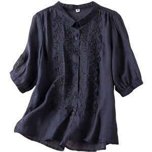 Skang Clearance Sale Black Friday Prime summer sale Womens Overlap Ruffle Sleeve V Neck Elastic Mesh Blouse Loose Flowy Tunic Tops ladies summer tops sale Navy