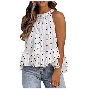Women Casual Blouse AMhomely Women's Halter Neck Tank Tops Floral Sleeveless Shirt Pleated Casual Camisole Sweatshirt Loose T Shirt Blouses Jumper Henley Shirts Elegant for Ladies UK, Z6 Gray