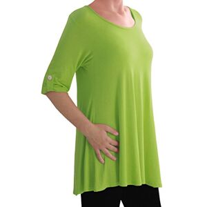 Eyecatch TM Oversize - Jessica Womens Tunic Plus Size Scoop Neck Ladies Flared Long Top Limegreen Size 14