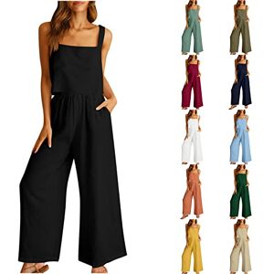 PRiME AMhomely Womens Two Piece Outfits Casual Suit Linen Shorts Sleeveless Cami Vest Top Crewneck T-Shirt and Wide Leg Pants Soft Comfy Tracksuit Trouser Suits Ladies Beach Lounge Wear Suits, Dark Blue 5