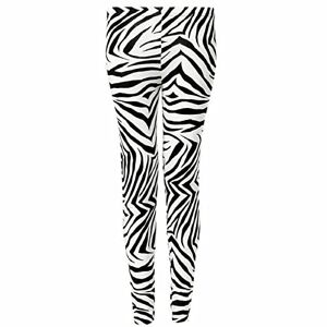 Hiffy&#174; Women's Animal Zebra Print Leggings Ladies Black & White Pants Plus Size UK 8-26 (XL, Zebra Print)