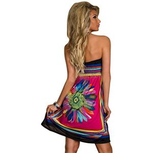 OCTOPUSIR Women Sleeveless Strapless Beach Sundress 2018 Ladies Summer Ethnic Bohemian Off Shoulder Floral Printed Bandeau Boobtube Casual Mini Cover Up Dress,Colour 17