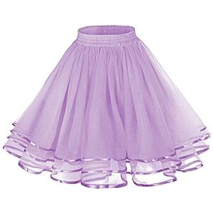 Topgrowth Accessorio 50's Petticoat Underskirt Retro Swing 1950's Rockabilly Tutu Skirt Slip Vintage Women's Tulle Skirt High Waist Tiered Layered Mesh Ballet Prom Party Tulle Tutu A-line Midi Skirt (Purple, One Size)