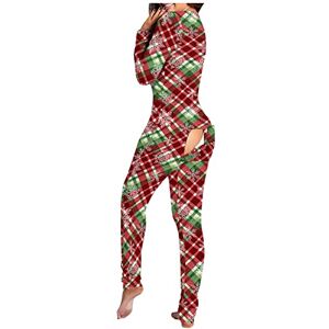 Générique Women's Christmas Buttoned Printed Functional Buttoned Jumpsuit Women Adult Latex Skirt, Wine, S