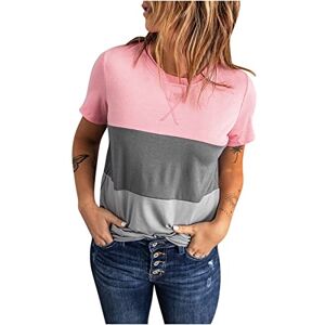 Generic Women Short Sleeve T Shirt Loose Casual Tees Ladies Short Sleeve T-Shirt Casual Top Summer Tops Short Sleeve Crew Neck T Shirt Casual Loose Fit Shirts Pink