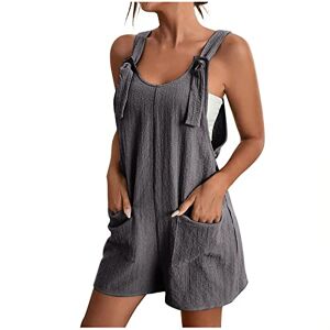 PRiME Summer Jumpsuit for Women UK Sale Clearance Scoop Neck Short Dungarees One Piece Casual Sleeveless Overall Shorts Stretchy Petite Short Jumpsuit Rompers All in One Playsuits Ladies Baggy Jumpsuits