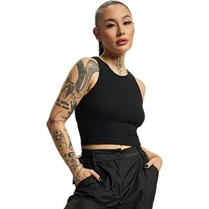 Urban Classics Women's Ladies Cropped Rib Top, Black (Black 7), S