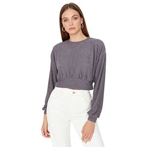 Trendyol Women's Twoaw23sw00357/Gri Sweatshirt, Gray, S UK