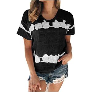 Summer Tops For Women Uk AMhomely Plus Size Tops for Women Short Sleeve Shirts Summer Casual Tees Tops Tie-dye Printed T-Shirt Blouse Crew Neck Casual Tops Summer Basic Tops Loose Fit Casual Oversized T Shirts