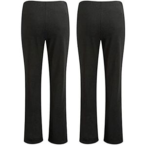 Inspire Me Ladies Boot Leg Pants Pull On Nurse Work Bottoms Elasticated Waist High Stretch Bottoms Boot Cut Pants Pack of 2 (Black, 12 W 27 L)