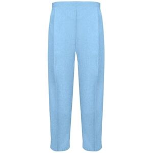 MyShoeStore Ladies Womens Half Elasticated Trouser Stretch Waist Casual Office Work Formal Trousers Pants with Pockets Plus Big Size (Sky Blue, 22/29)