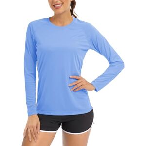 Tacvasen-Eu TACVASEN Womens Gym Top Long Sleeve Summer UV Protection Sun Shirts Casual Tops UPF 50+ Shirt Quick Dry Swimming Top Light Blue