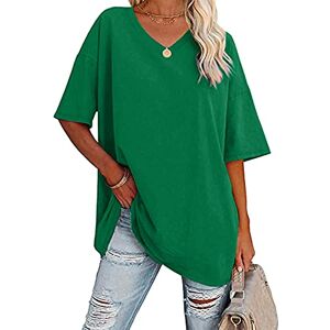 Clearance!Hot Sale!Cheap! Women's Summer Casual V Neck Half Sleeve T Shirt UK Sale Ladies Short Sleeve Jumpers Oversized Baseball Tshirts Tunic Tops Loose Plain Blouse Tees