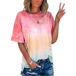 HAOLEI Tie Dye T Shirt for Women UK Plus Size 22-14,Ladies Blouses UK Crew Neck Gradient Shirts Color Block Short Sleeve Graphic Tee Top Loose Fit 2023 Casual Summer Tunic Tops Oversized