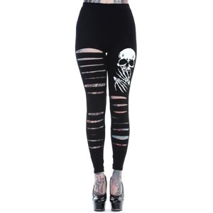 Banned Slashed Skull Women Leggings Black L, 95% Viscose, 5% Elastane, sehr elastisch Skinny