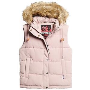 Superdry Women's Everest Faux Fur Puffer Gilet Jacket, Pink Blush, 38