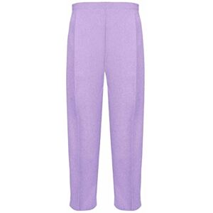 Ladies Half Elasticated Trouser Womens Stretch Waist Casual Office Work Formal Trousers Pants with Pockets Plus Big Size(Lilac,UK 10/29 Inch Inside Leg)