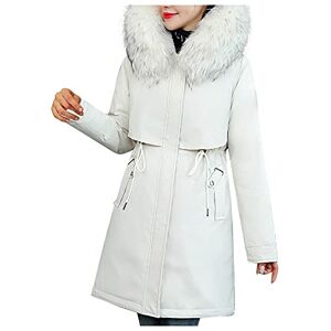 Buetory Womens Plus Size Down Coat With Fur Hood Down Parka Puffer Jacket Warm Winter Thicken Cotton Jacket Overcoat Jumper