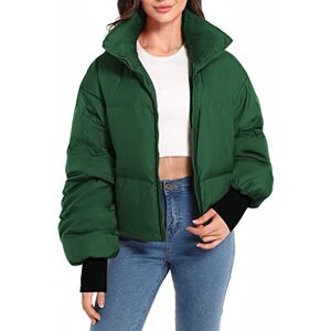 Orolay Women's Winter Puffer Jacket Stand Collar Bubble Oversized Silhouette Short Down Coat Green S